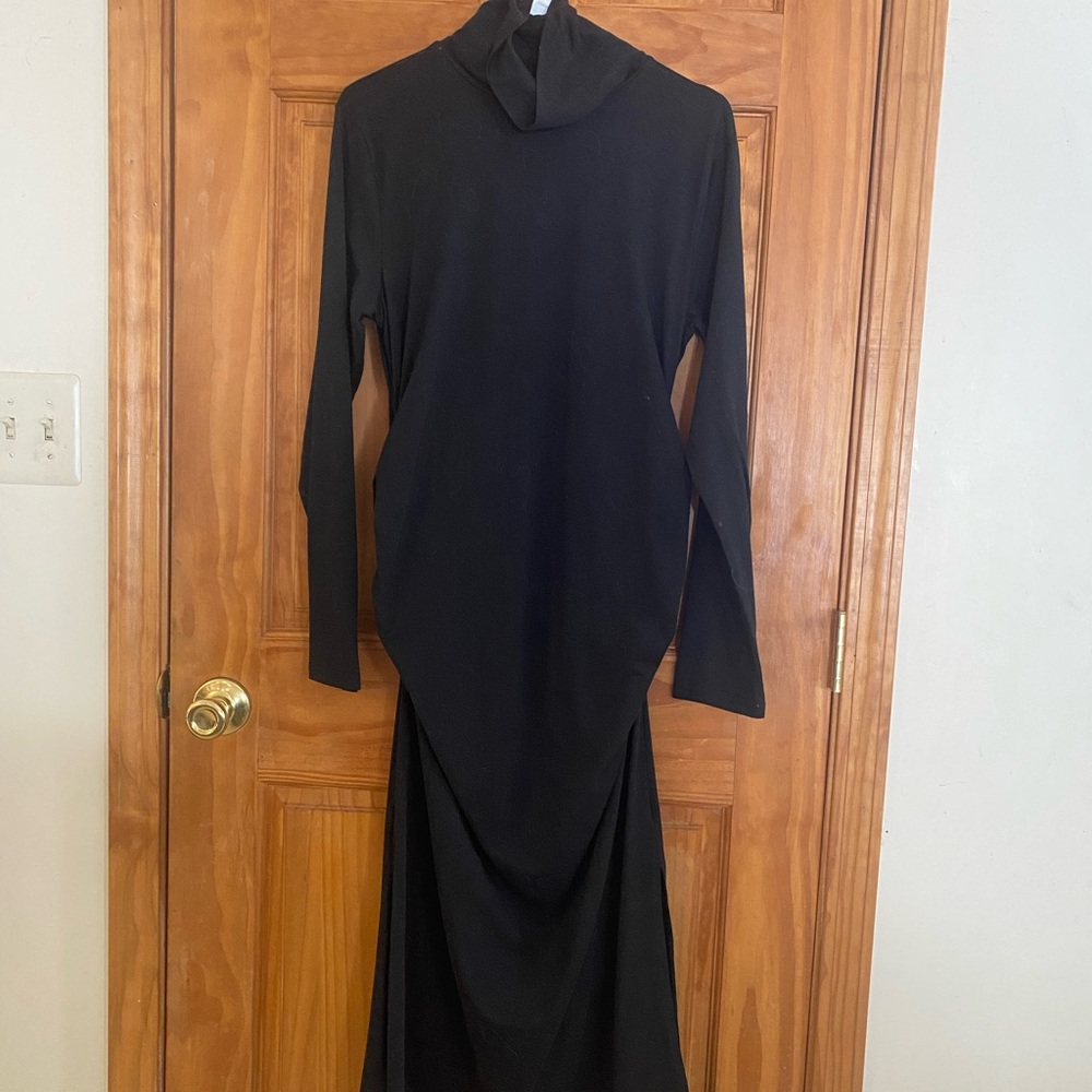 Black Turtle Neck Maternity Dress